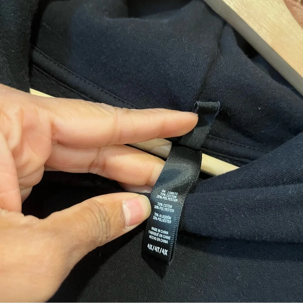 Skims Women’s Classic Hoodie in Onyx Size 4XL Cotton Fleece - Picture 4 of 7